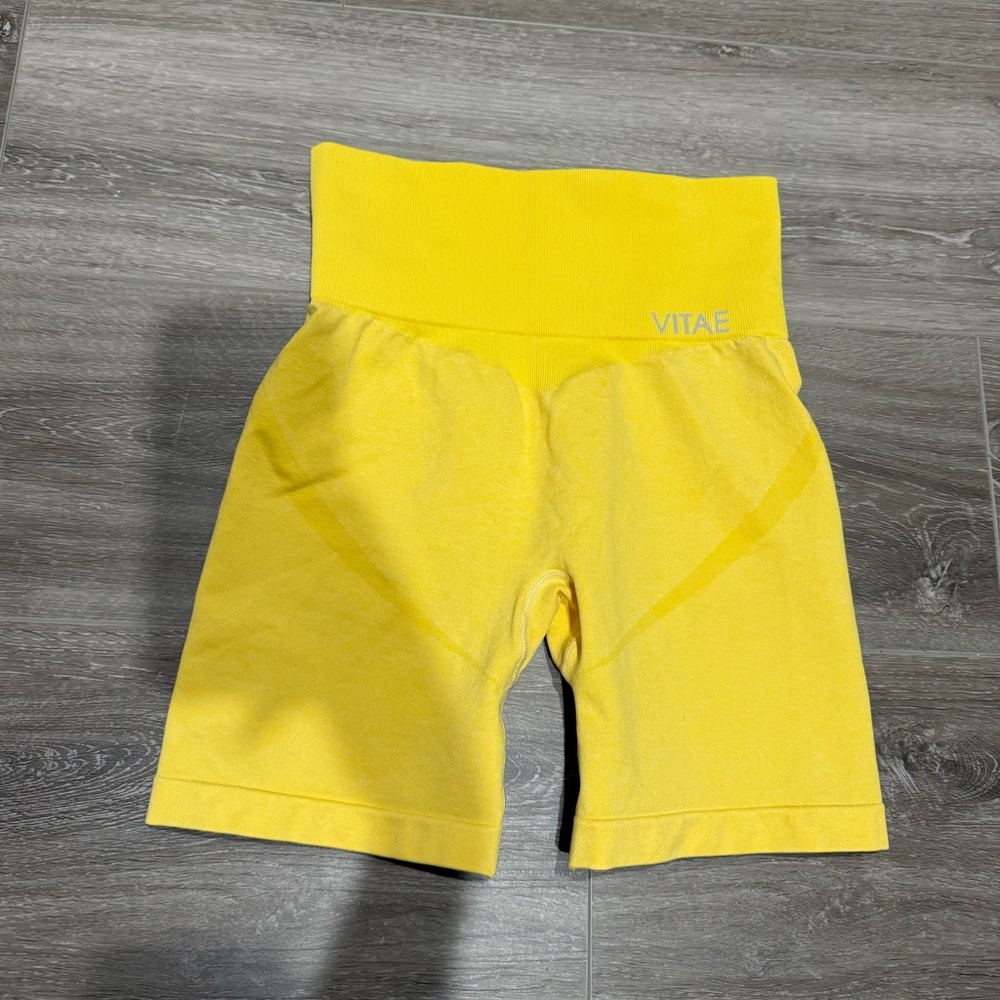 Vitae Apparel yellow biker shorts